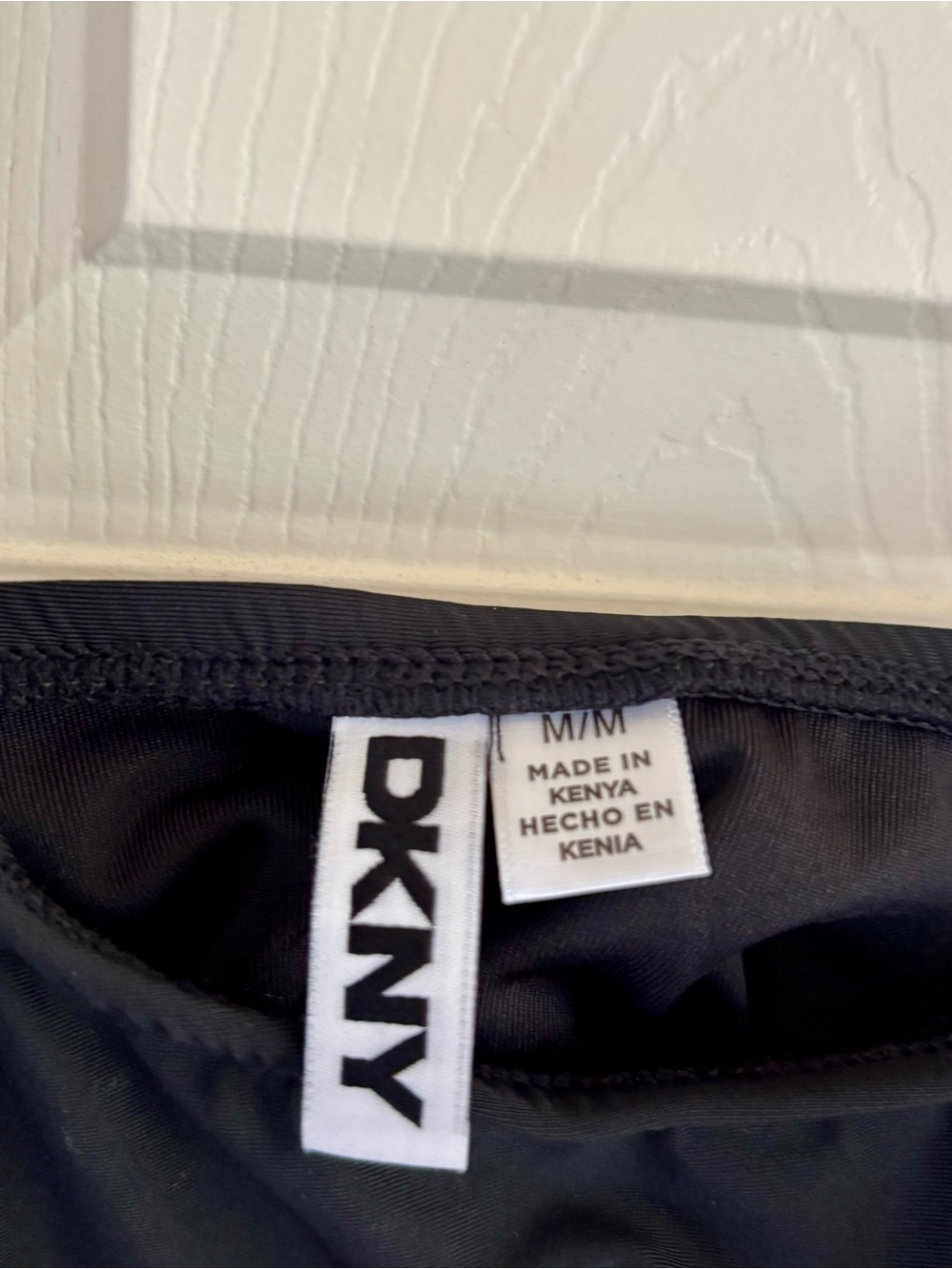 DKNY Starburst One-Piece Black Ruched Swimsuit Womens Medium NWOT Scoop Neck - Picture 8 of 12